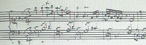 The beginning of the aria from Bach's autograph score of the Goldberg Variations