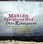 Otto Klemperer conducts the Mahler Fourth with the Philharmonic Orchestra - Angel LP cover