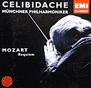 Sergiu Celibidache and the Munich Philharmonic perform the Mozart Requiem - EMI CD cover
