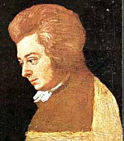 The final portrait of Mozart, painted by Lange - unfinished, as was the Requiem