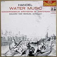 Edward Van Beinum and the Concergebouw Orchestra play Handel's Water Music - Epic LP cover