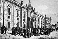 The Seville tobacco factory -- engraving by Gustave Dore