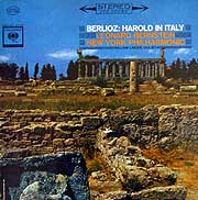 Leonard Bernstein conducts the New York Philharmonic in Harold in Italy (Columbia LP cover)