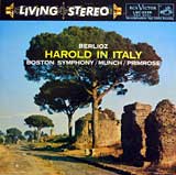 Charles Munch conducts the Boston Symphony in Harold in Italy (RCA LP cover)