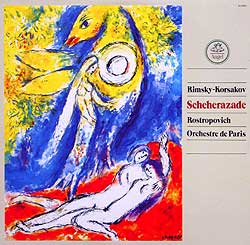 Mstislav Rostropovich and the Orchestre de Paris play Scheherazade (Angel LP cover)