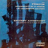 Ernest Ansermet conducts the Orchestre de la Suisse Romande in the Franck Symphony (London LP cover)