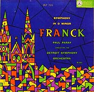 Paul Paray conducts the Detroit Symphony Orchestra in the Franck Symphony (Mercury LP cover)