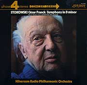 Leopold Stokowski conducts the Hilversum Radio Philharmonic in the Franck Symphony (London Phase 4 LP cover)