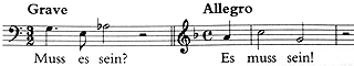 The beginning of the fourth movement of the Quartet # 16