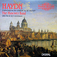 Roy Goodman conducts the Hanover Band in the Haydn Military Symphony (Nimbus CD cover)