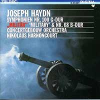 Nikolaus Harnoncourt conducts the Concertgebouw in the Haydn Military Symphony (Teldec CD cover)