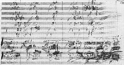 A portion of Beethoven's autograph of the Agnus Dei