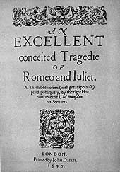 1597 title page to Romeo and Juliet