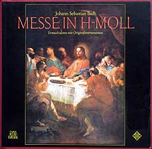 Harnoncourt and the Concentus Musicus Wein perform the Bach B Minor Mass (Telefunken LP cover)