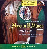 Robert Shaw conducts the second Bach B Minor Mass recording (RCA LP box cover)