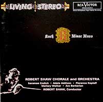 Robert Shaw conducts his stereo remake of his Bach B Minor Mass recording (RCA CD cover)