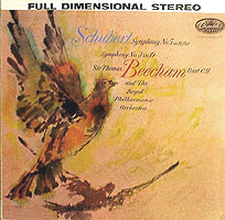 Beecham conducts early Schubert symphonies (Capitol LP cover)