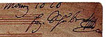 Schubert's signature and date