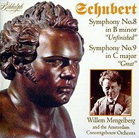 Mengelberg conducts Schubert's Great Symphony (Biddulph CD cover)