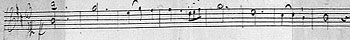 Manuscript of the Unfinished Symphony scherzo theme