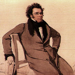 watercolor portrait of Schubert in 1825 by Wilhelm August Rieder