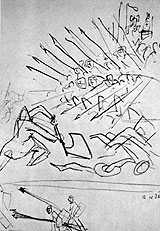Eisenstein's sketch for the battle on the ice