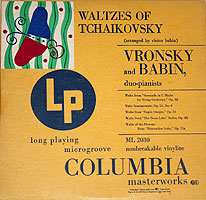 Vronsky and Babin play the Swan Lake waltz (Columbia 78 album cover)