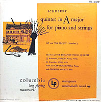the Budapest Quartet plays the Trout Quintet (Columbia LP cover)