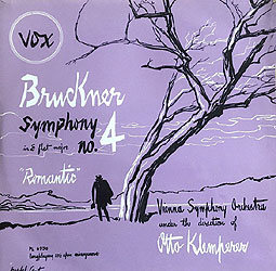 Klemperer conducts the Bruckner Symphony # 4 (Vox LP cover)