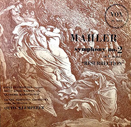 Klemperer conducts the Mahler Symphony # 2 (Vox LP cover)