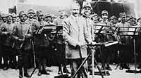 Arturo Toscanini leading an Italian military band in World War I