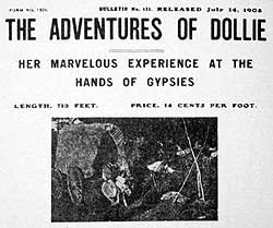 Biograph Bulletin ad for the Adventures of Dollie