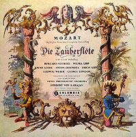 Karajan conducts Zauberflote (English Columbia LP cover)